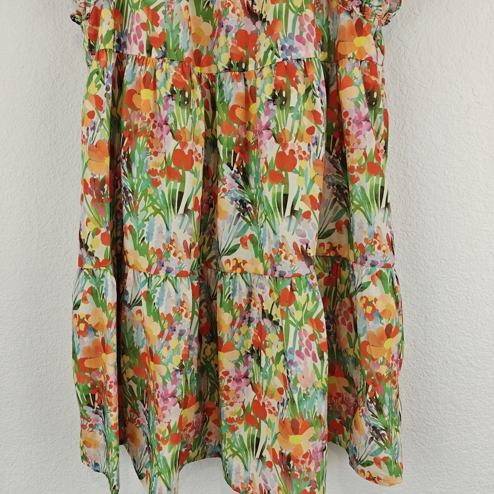 THML NWT Garden Floral Mini Ruffle Sleeve Dress Size Small - Picture 6 of 16